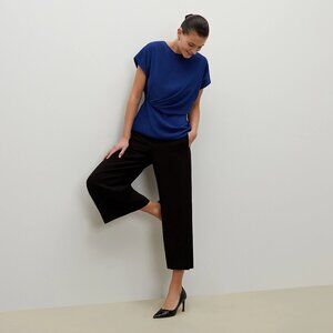 MM LaFleur Nejvi starry night blue draped cap sleeve Soft Wave blouse